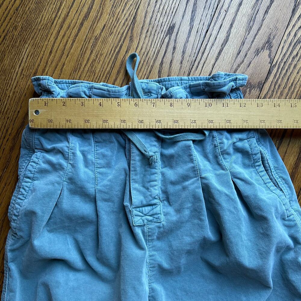 Free People Light Blue Corduroy Paperbag Waist Pleated Trouser Pants XS - Picture 9 of 14